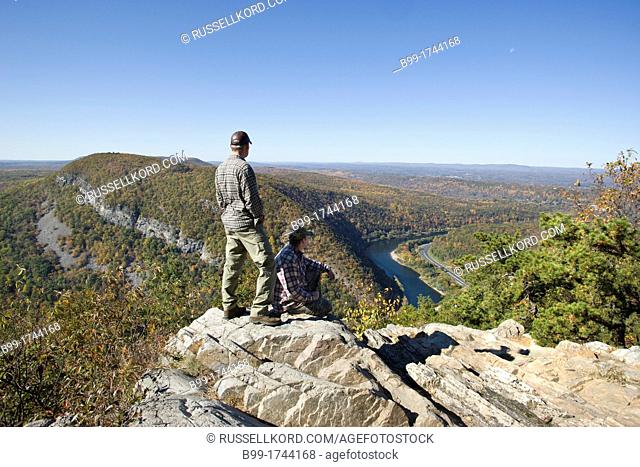 Overlook Fall Foliage Mount Minsi From Mount Tammany Trail Appalachian Trail Delaware Water Gap New Jersey USA