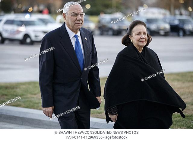 Former Secretary of State Colin Powell arrives at the US Capitol prior to the service for former President George H. W. Bush in Washington, DC, USA