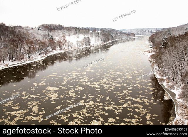 Neman River in winter. Belarus