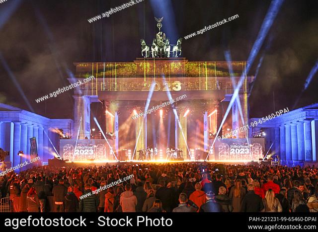dpatop - 31 December 2022, Berlin: The ZDF New Year's Eve show will take place in front of the Brandenburg Gate. The show will be broadcast live on television
