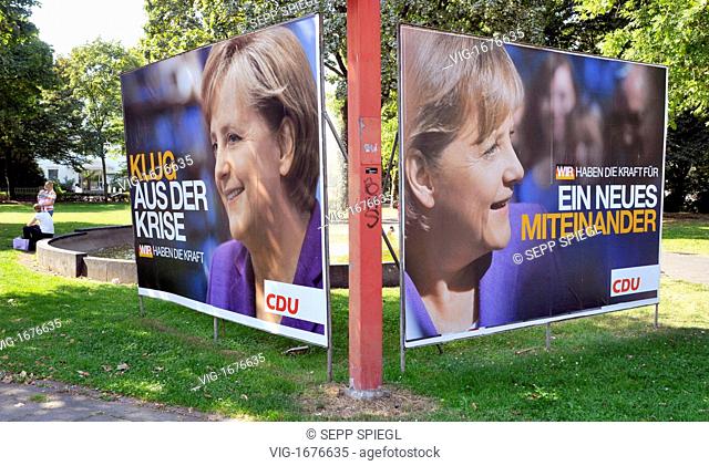 Germany, Bonn, 07.09.2009 Election poster of the CDU, with the leading candidate Angela MERKEL, for the election to the Bundestag at the 27