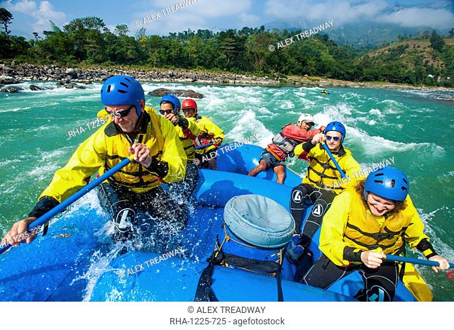 Rafting on the Trisuli River, Nepal, Asia