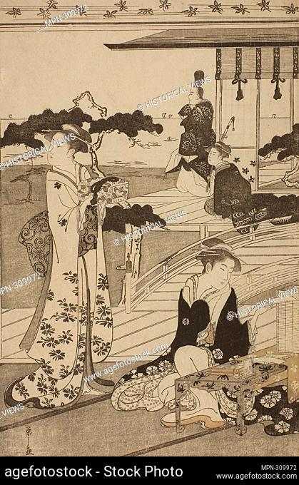 Author: Chbunsai Eishi. Suma, from the series - - A Fashionable Parody of the Tale of Genji (Furyu yatsushi Genji) - - - c