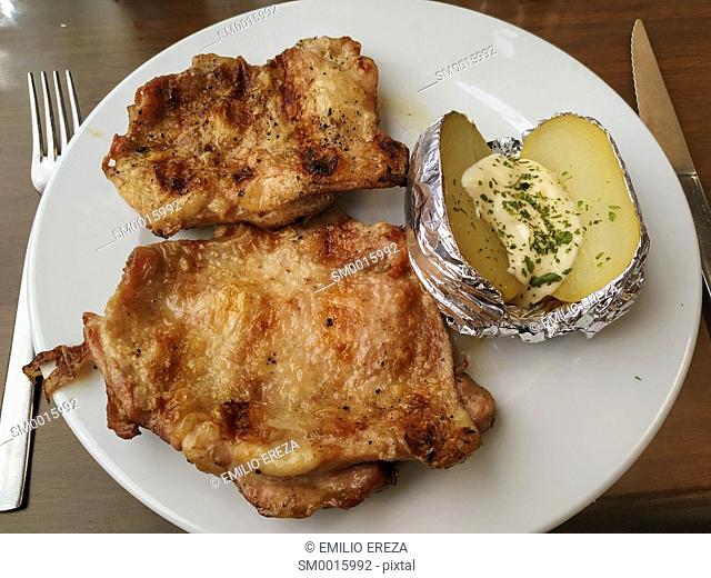 Grilled chicken with potato