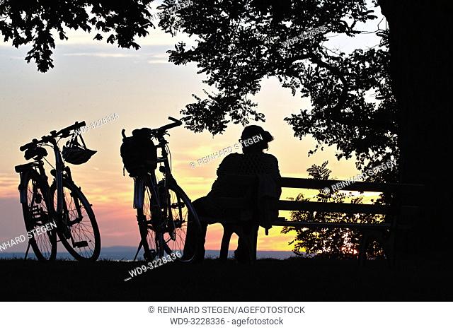 Bikes at sunset, Lake Constace, Bavaria, Germany