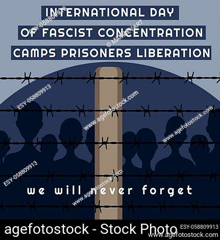 Poland, Auschwitz Birkenau isolated vector illustration