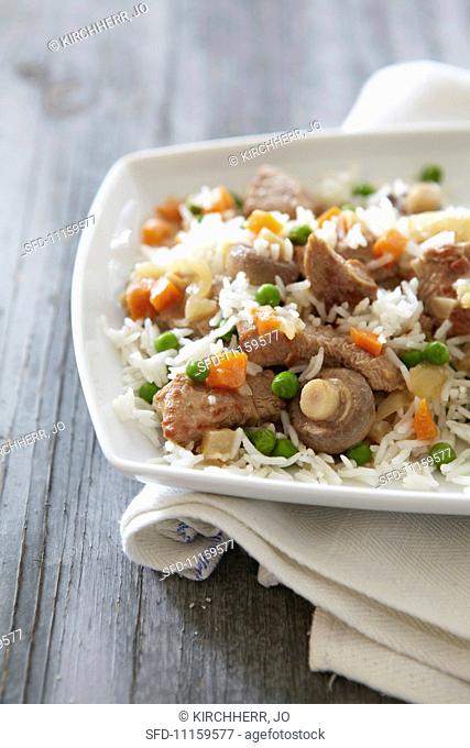 Veal fricassee with rice