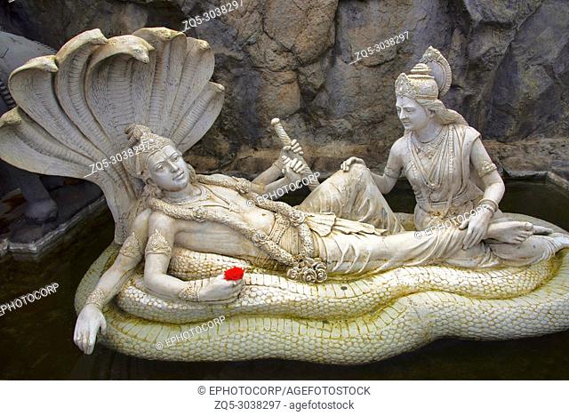 An idol of Sheshnaag, Lord Vishnu, Sant Darshan Museum, Hadashi, Near Pune, Maharashtra, India