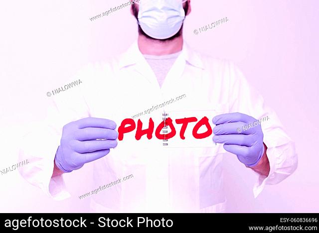 Conceptual display photo, Business concept the nonobjective motif that cannot be described any other way. Scientist Presenting New Research