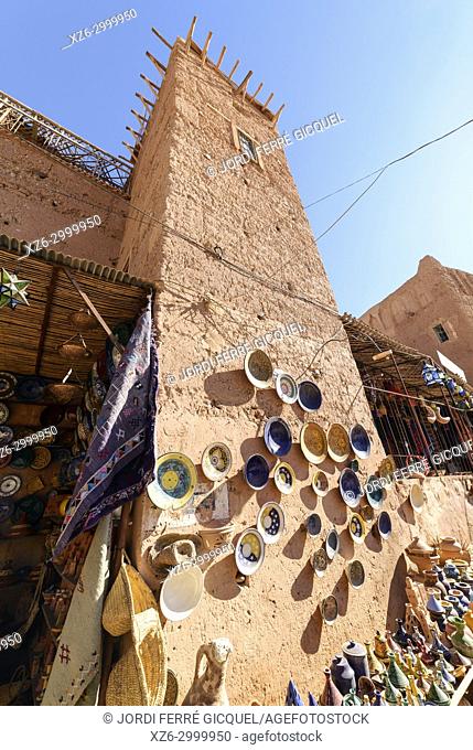 ceramics objects in a souk, Ouarzazate, Morocco, Africa