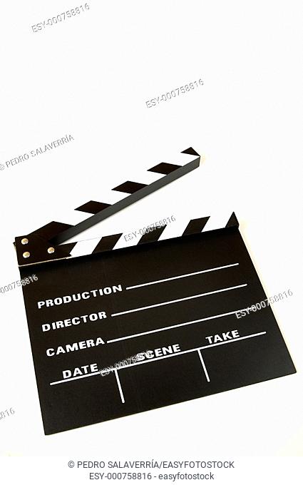 clapperboard color black on a white background
