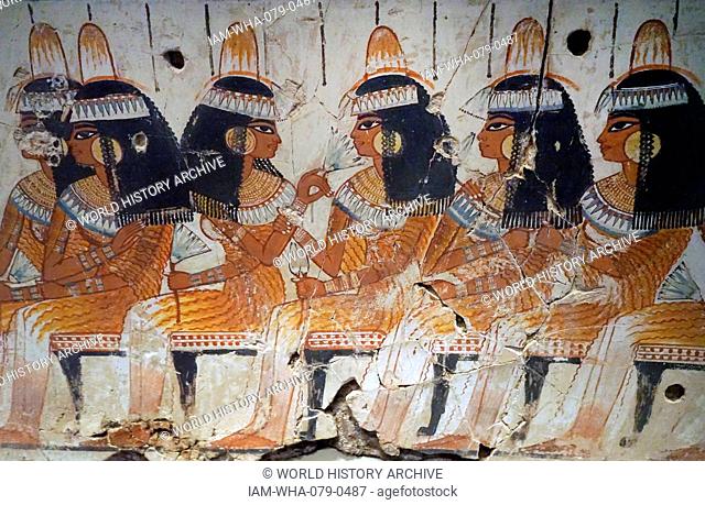 Scenes from the Tomb of Nebamun, a middle-ranking official scribe and grain accountant of the New Kingdom. Dated 1700 BC