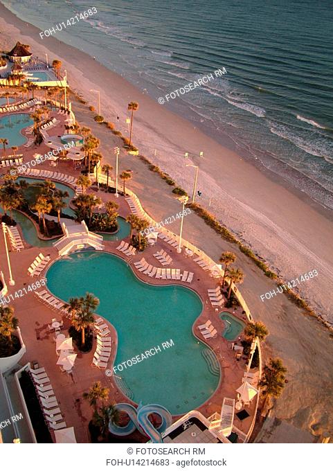 Daytona Beach, FL, Florida, Atlantic Ocean, aerial, swimming pools, Fairfield Resorts at Ocean Walk, Luxury Hotel Suites