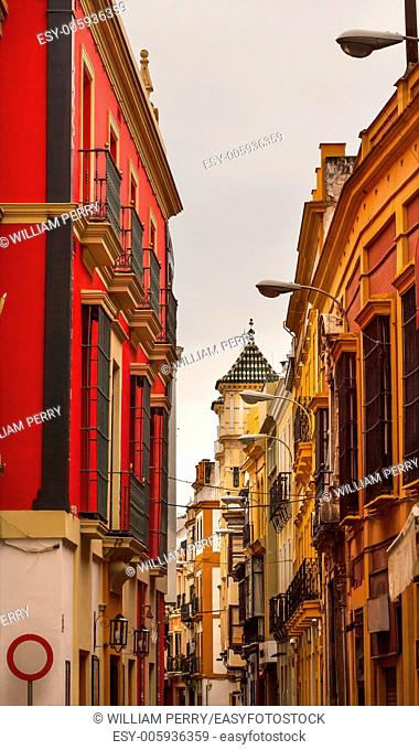 Narrow Streets of Seville, Street Lamp Cityscape, City View Andalusia Spain