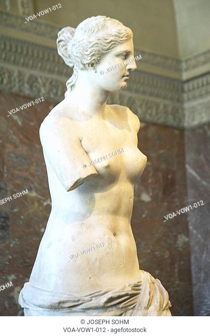 Statue of Venus de Milo Aphrodite, Greece, ca. 150-125 BC at the Louvre Museum, Paris, France