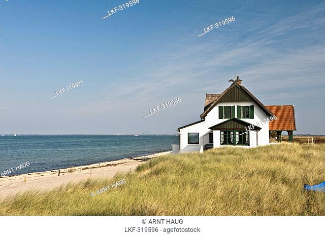 House on the beach of Graswarder peninsula, Heiligenhafen, Schleswig-Holstein, Germany