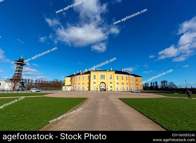 Frederiksberg, Denmark - March 19, 2019: Exterior view of Frederiksberg Palace on a sunny day. Frederiksberg Palace lies on top of Frederiksberg Hill...