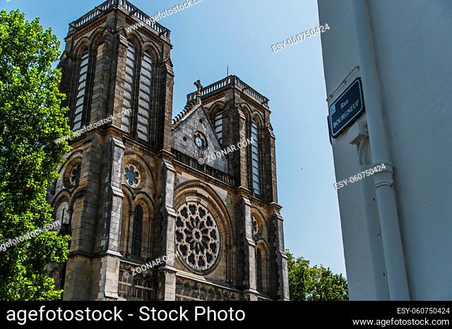 Saint-André neo-Gothic church in the center of Bayonne in France