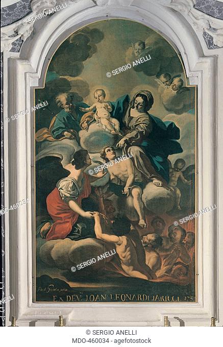 Madonna and the Purgatory Souls, by Gamba Paolo, 18th Century, oil on canvas. Italy, Molise, Ripabottoni, Campobasso, Immacolata church