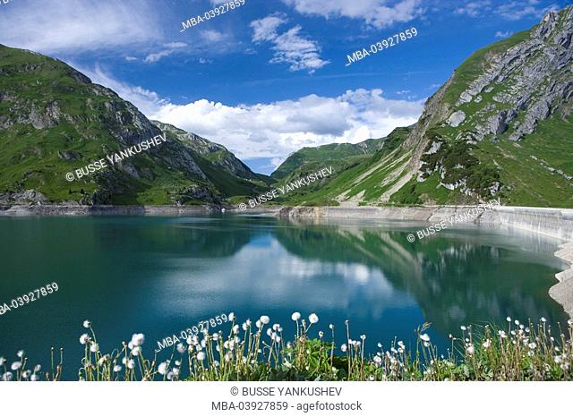 Austria, Vorarlberg, Lech am Arlberg, Lech-Valley, Spuller-Lake, Spuller sheep-mountain