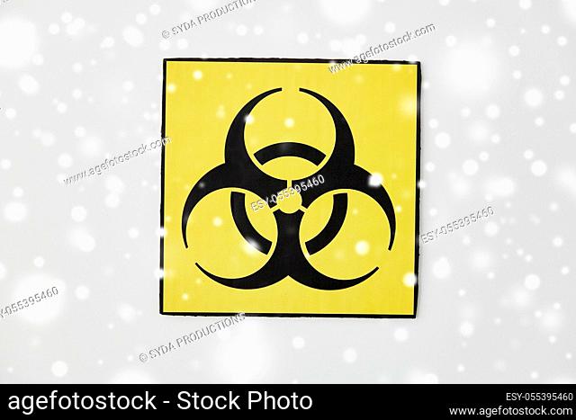 biohazard caution sign on white background