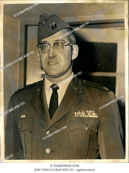 Dec. 12, 1958 - TRIAL OF U.S. AIR FORCE SERGEANT ON MURDER CHARGE CONTINUES. The trial continues today at Denham, of Master Sgt. Marcus M