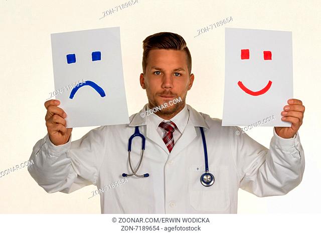Ein Arzt kann sich nicht entscheiden ob er weinen oder lachen soll