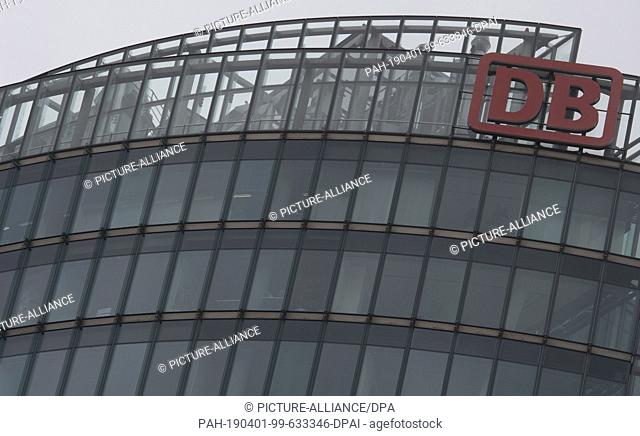 27 March 2019, Berlin: The Deutsche Bahn logo can be seen on the facade of the corporate headquarters at Potsdamer Platz
