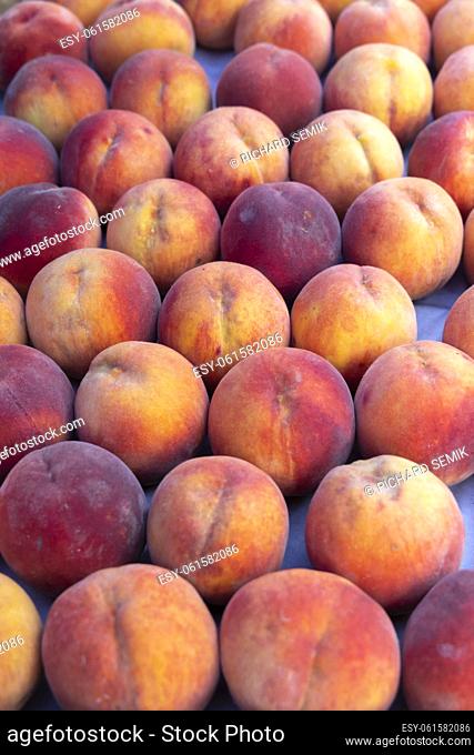 peach on street market stall