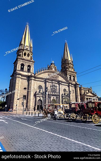 The impressive Guadalajara Cathedral in the historic center, Guadalajara, Jalisco, Mexico