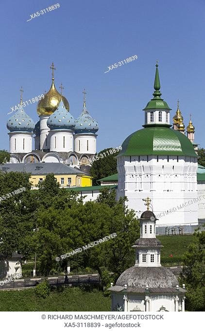 Overview, The Holy Trinity Saint Serguis Lavra, UNESCO World Heritage Site, Sergiev Posad, Golden Ring, Russia