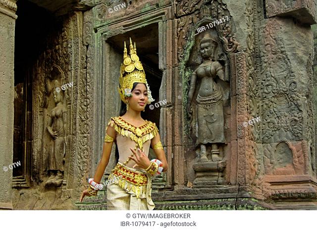 Apsara dancer, Ta Som Temple, Angkor, Siem Reap, Cambodia