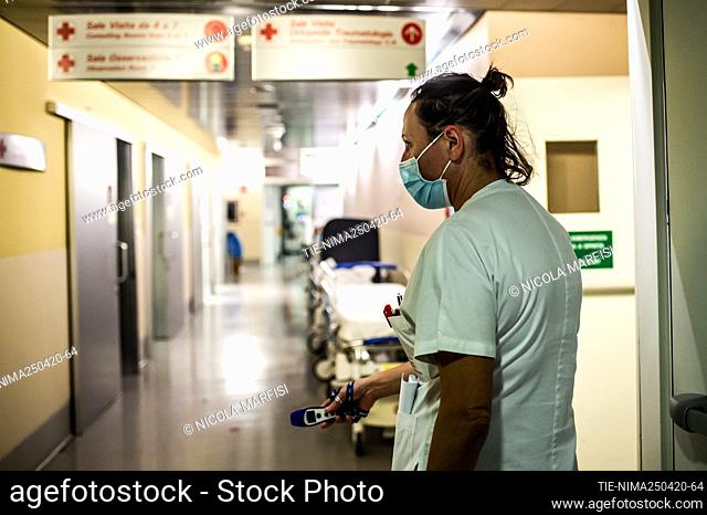 Emergency room in the Papa Giovanni XXIII Hospital during the slow return to normal of the hospital in the front line for two months for the fight against...