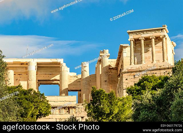 Architectural detail at acropolis site, athens, greece