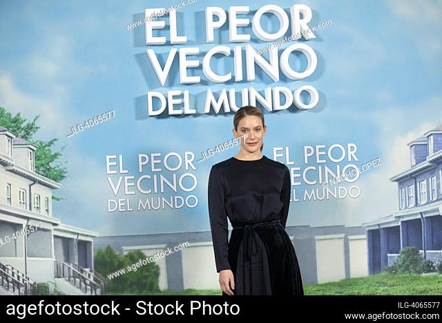 Rachel Keller attends to 'El Peor Vecino Del Mundo' 'A Man Called Otto' photocall on December 12, 2022 in Madrid, Spain
