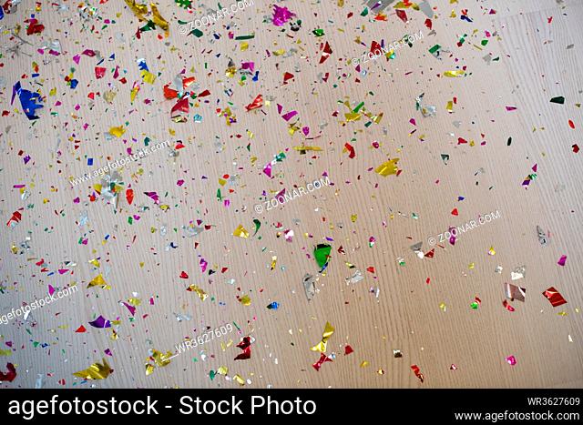 confetti background after new year pary concept
