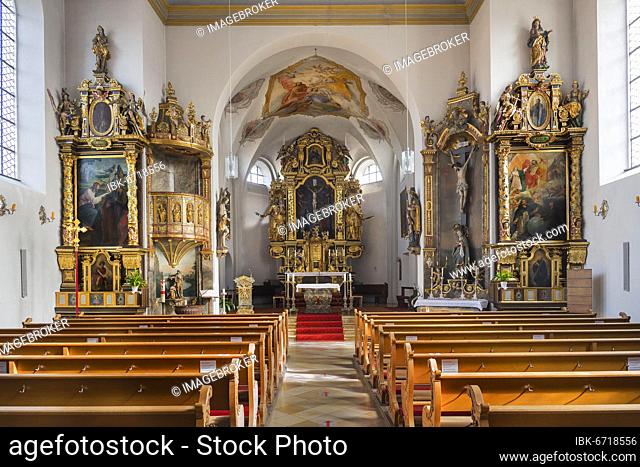 Church, St, John the Evangelist in Hohenkammer, Upper Bavaria, Bavaria, Germany, Europe