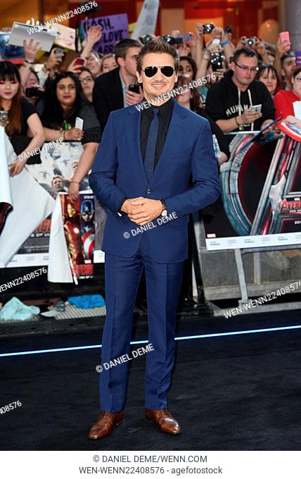 The Avengers: Age of Ultron - UK film premiere held at the Westfield White City. Featuring: Jeremy Renner Where: London, United Kingdom When: 21 Apr 2015...