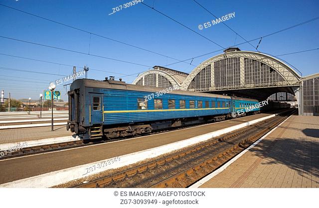 Sleeper class train, Lviv-Holovnyi Central Railway Station, Ukraine