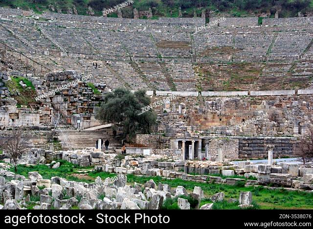 Ruins of theater in Ephesus, Turkey