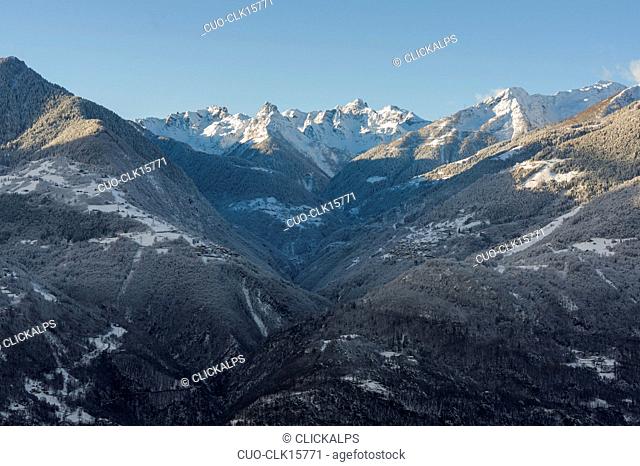 Valgerola under the snow, Valtellina, Lombardy, Italy, Europe