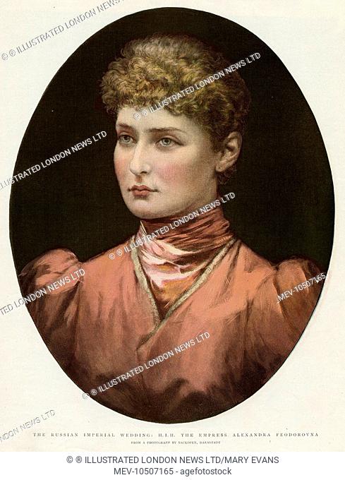Alexandra Feodorovna Romanova, formerly Alix of Hesse; a portrait in honour of her wedding to Tsar Nicholas II of Russia on the 26th November 1894