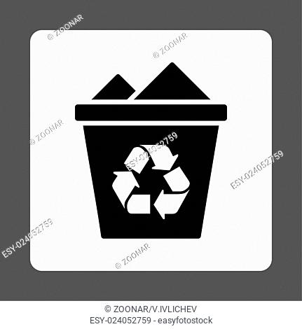 Full Trash Can Rounded Square Button