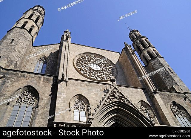 Santa Maria del Mar Church, La Ribera District, Barcelona, Catalonia, Spain, Europe