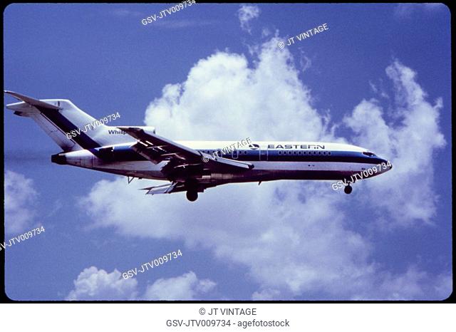 Eastern Airlines Boeing 727-53 Commercial Jet In-Flight, 1960's
