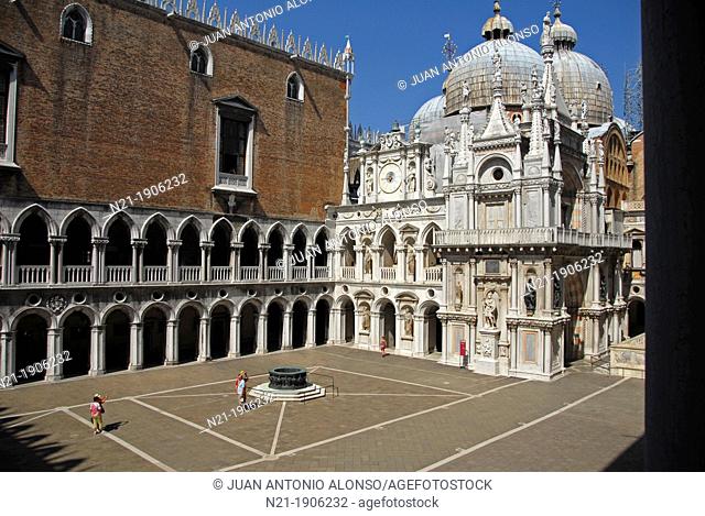 Doge's Palace -Palazzo Ducale - courtyard. Venice, Veneto, Italy, Europe