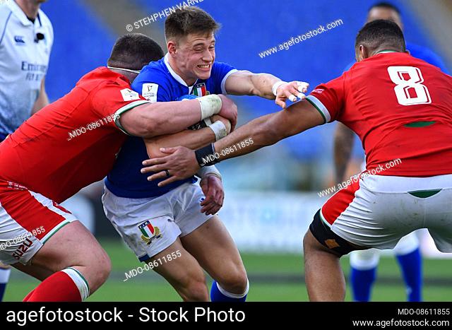 Italy player Stehphen Varney during the Italy-Wales match of the Six Nations tournament at the stadio Olimpico. Rome (Italy), 13 March, 2021