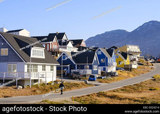 Nuuk the capital of Greenland during late autumn. America, North America, Greenland, danish terriotory