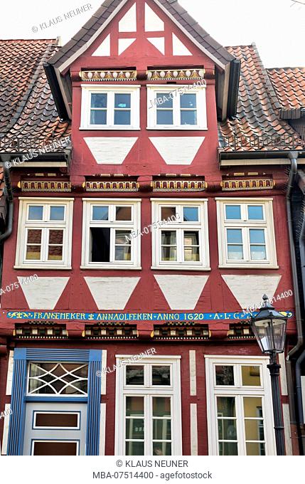 House view, Facade, half-timber, Old Town, Celle, Lower Saxony, Lüneburg heathland, Northern Germany, Germany, Europe