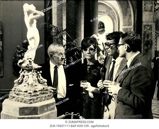 Nov. 11, 1965 - COCKTAIL PARTY AT BOULOGNE STUDIO FOR RELEASE OF FILM 'HOW TO STEAL A MILLION DOLLARS AND LIVE HAPPILY' For the release of William Wylers's new...